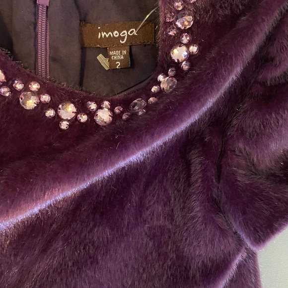 $104 New Imoga 2 2T Faux Fur Christmas Dress Holiday Rhinestones Party Wedding - Picture 2 of 2